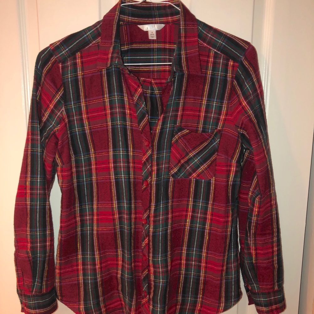 Flannel red royal steward plaid shirt